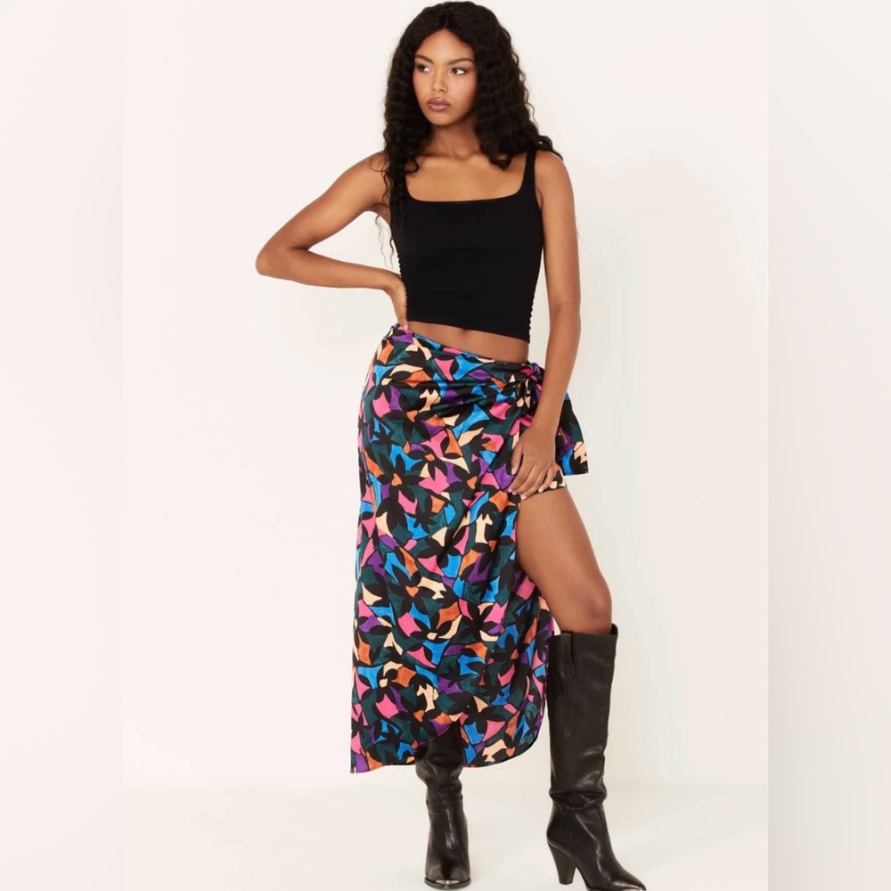Show Me Your Mumu Wrap Me Up Mosaic Print Skirt Sz XL NWT multicolor